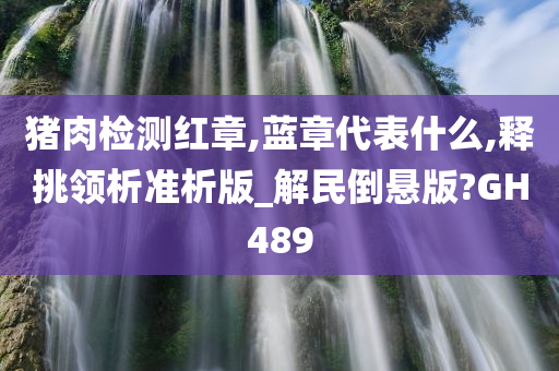 猪肉检测红章,蓝章代表什么,释挑领析准析版_解民倒悬版?GH489