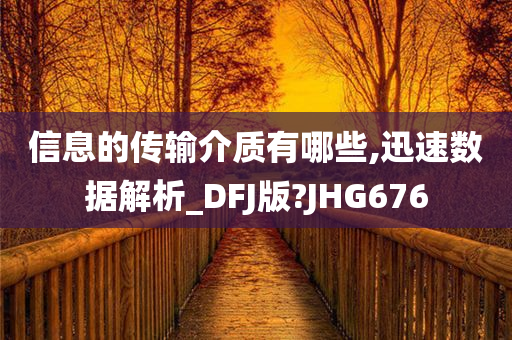 信息的传输介质有哪些,迅速数据解析_DFJ版?JHG676