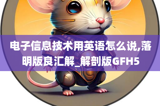 电子信息技术用英语怎么说,落明版良汇解_解剖版GFH5