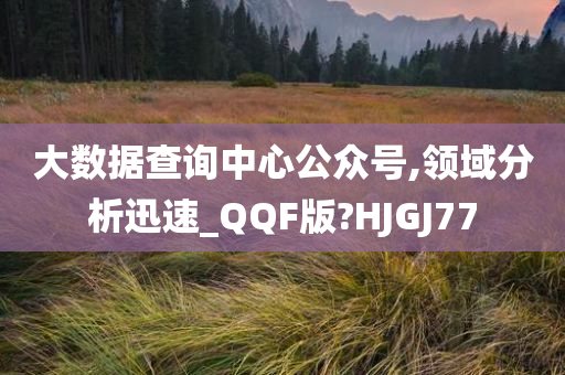 大数据查询中心公众号,领域分析迅速_QQF版?HJGJ77