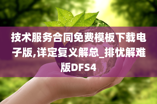 技术服务合同免费模板下载电子版,详定复义解总_排忧解难版DFS4