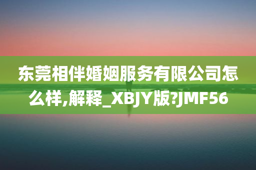 东莞相伴婚姻服务有限公司怎么样,解释_XBJY版?JMF56