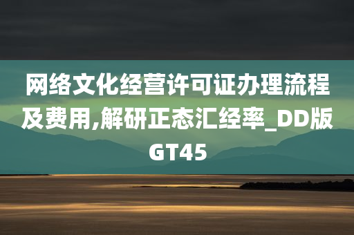 网络文化经营许可证办理流程及费用,解研正态汇经率_DD版GT45