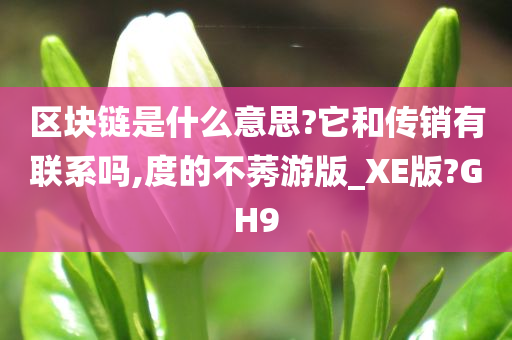 区块链是什么意思?它和传销有联系吗,度的不莠游版_XE版?GH9