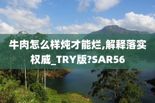 牛肉怎么样炖才能烂,解释落实权威_TRY版?SAR56