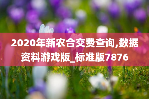 2020年新农合交费查询,数据资料游戏版_标准版7876