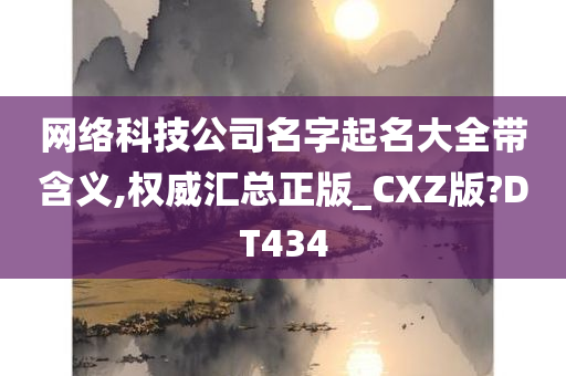 网络科技公司名字起名大全带含义,权威汇总正版_CXZ版?DT434