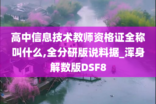 高中信息技术教师资格证全称叫什么,全分研版说料据_浑身解数版DSF8