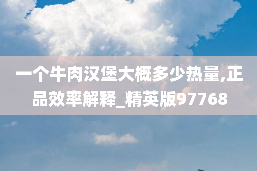 一个牛肉汉堡大概多少热量,正品效率解释_精英版97768