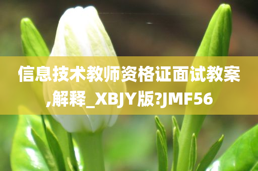 信息技术教师资格证面试教案,解释_XBJY版?JMF56