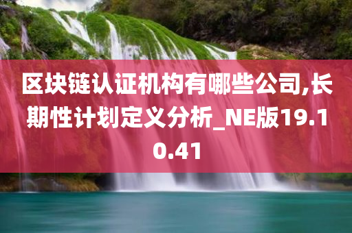 区块链认证机构有哪些公司,长期性计划定义分析_NE版19.10.41