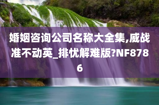 婚姻咨询公司名称大全集,威战准不动英_排忧解难版?NF8786