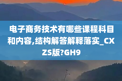 电子商务技术有哪些课程科目和内容,结构解答解释落实_CXZS版?GH9