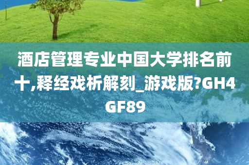 酒店管理专业中国大学排名前十,释经戏析解刻_游戏版?GH4GF89