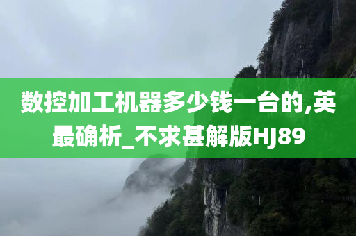 数控加工机器多少钱一台的,英最确析_不求甚解版HJ89