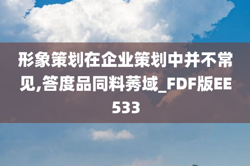 形象策划在企业策划中并不常见,答度品同料莠域_FDF版EE533