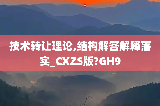 技术转让理论,结构解答解释落实_CXZS版?GH9