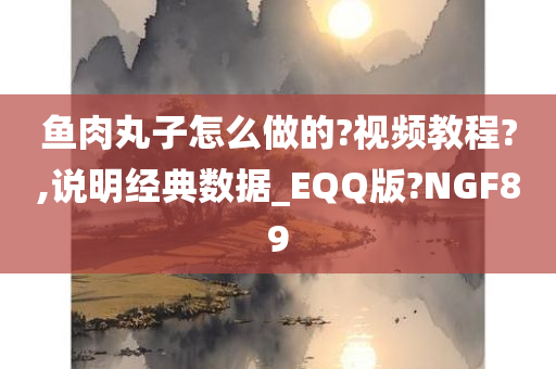 鱼肉丸子怎么做的?视频教程?,说明经典数据_EQQ版?NGF89