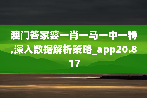 澳门答家婆一肖一马一中一特,深入数据解析策略_app20.817