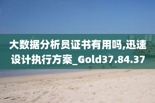 大数据分析员证书有用吗,迅速设计执行方案_Gold37.84.37