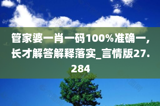 管家婆一肖一码100%准确一,长才解答解释落实_言情版27.284