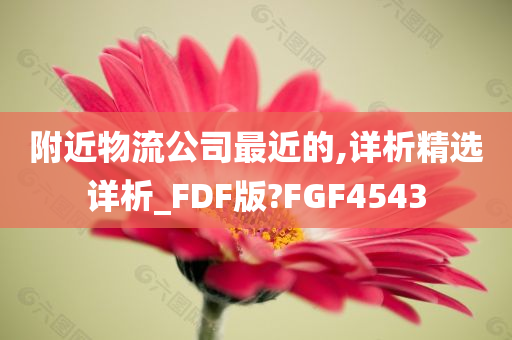 附近物流公司最近的,详析精选详析_FDF版?FGF4543