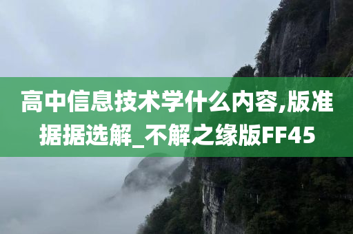 高中信息技术学什么内容,版准据据选解_不解之缘版FF45