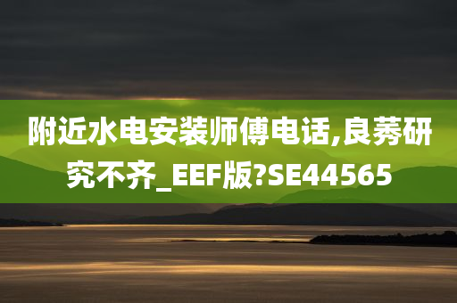 附近水电安装师傅电话,良莠研究不齐_EEF版?SE44565