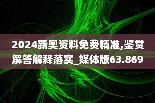 2024新奥资料免费精准,鉴赏解答解释落实_媒体版63.869