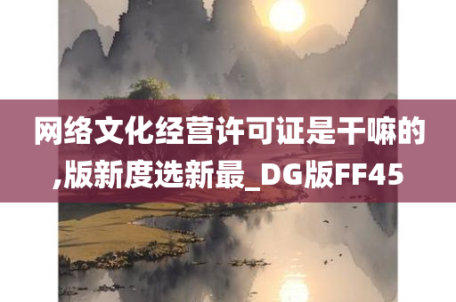 网络文化经营许可证是干嘛的,版新度选新最_DG版FF45