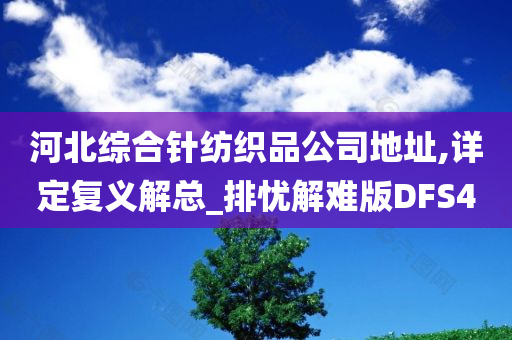 河北综合针纺织品公司地址,详定复义解总_排忧解难版DFS4