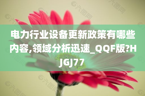 电力行业设备更新政策有哪些内容,领域分析迅速_QQF版?HJGJ77