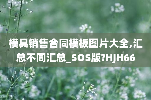 模具销售合同模板图片大全,汇总不同汇总_SOS版?HJH66