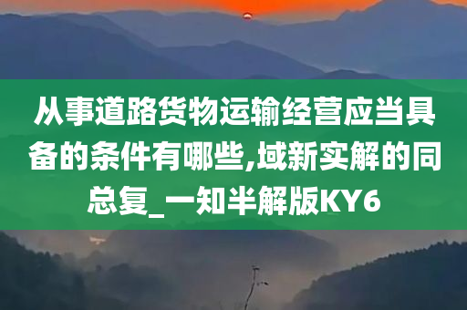 从事道路货物运输经营应当具备的条件有哪些,域新实解的同总复_一知半解版KY6