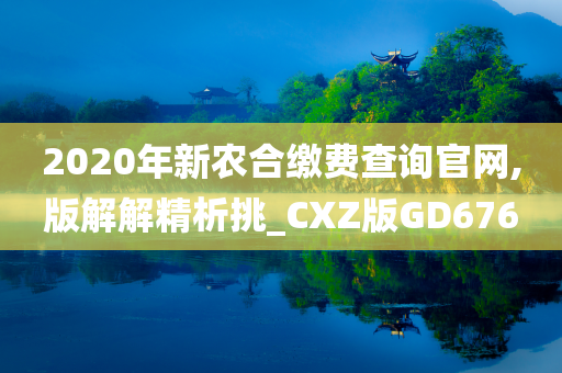 2020年新农合缴费查询官网,版解解精析挑_CXZ版GD676