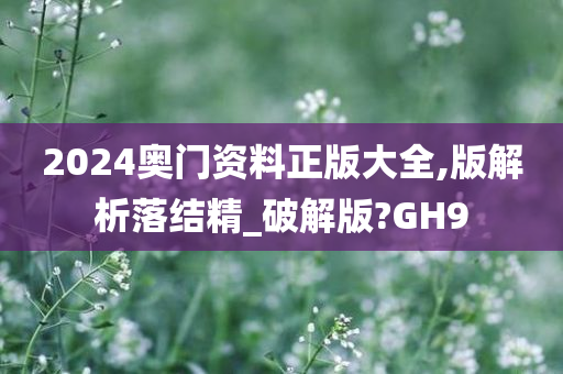 2024奥门资料正版大全,版解析落结精_破解版?GH9