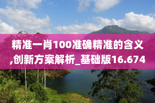 精准一肖100准确精准的含义,创新方案解析_基础版16.674