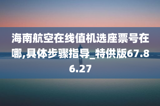 海南航空在线值机选座票号在哪,具体步骤指导_特供版67.86.27