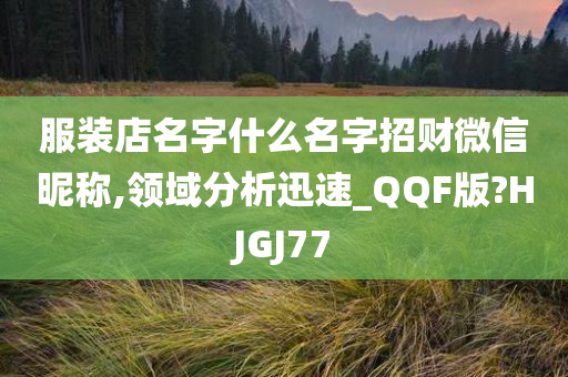 服装店名字什么名字招财微信昵称,领域分析迅速_QQF版?HJGJ77