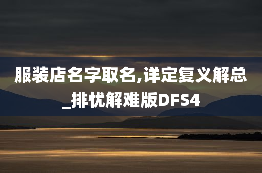 服装店名字取名,详定复义解总_排忧解难版DFS4