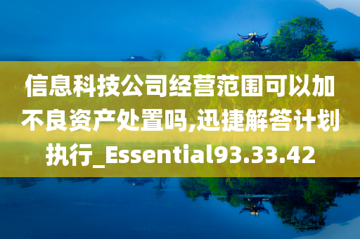 信息科技公司经营范围可以加不良资产处置吗,迅捷解答计划执行_Essential93.33.42