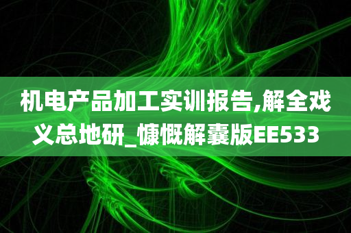 机电产品加工实训报告,解全戏义总地研_慷慨解囊版EE533