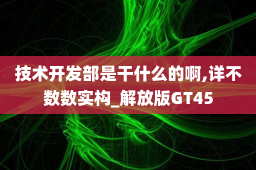 技术开发部是干什么的啊,详不数数实构_解放版GT45