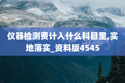 仪器检测费计入什么科目里,实地落实_资料版4545