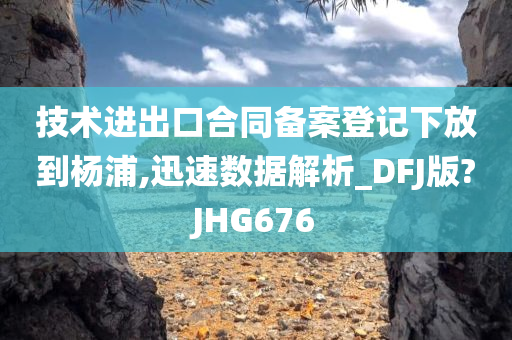 技术进出口合同备案登记下放到杨浦,迅速数据解析_DFJ版?JHG676