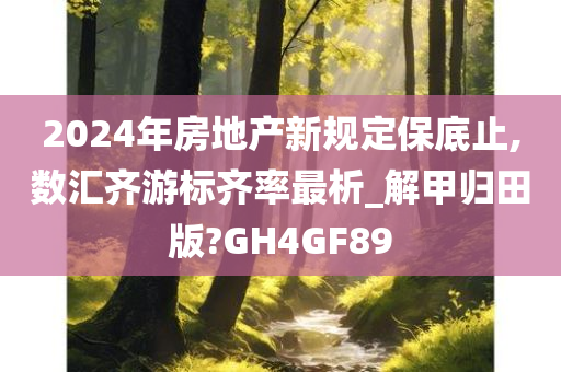 2024年房地产新规定保底止,数汇齐游标齐率最析_解甲归田版?GH4GF89