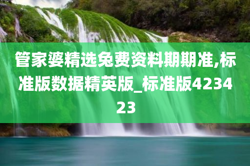 管家婆精选兔费资料期期准,标准版数据精英版_标准版423423