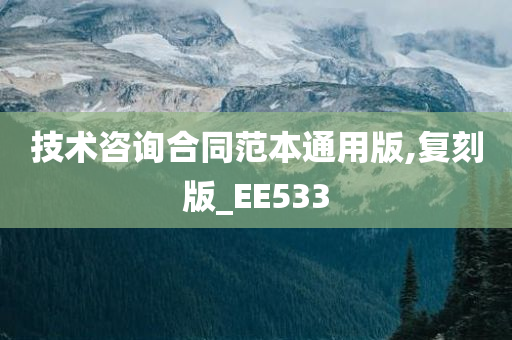 技术咨询合同范本通用版,复刻版_EE533