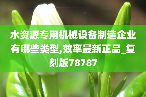 水资源专用机械设备制造企业有哪些类型,效率最新正品_复刻版78787