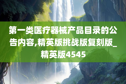 第一类医疗器械产品目录的公告内容,精英版挑战版复刻版_精英版4545